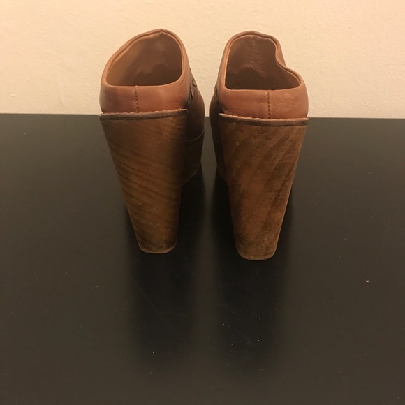 Free People Brown Leather Clogs 38 - Picture 5 of 7